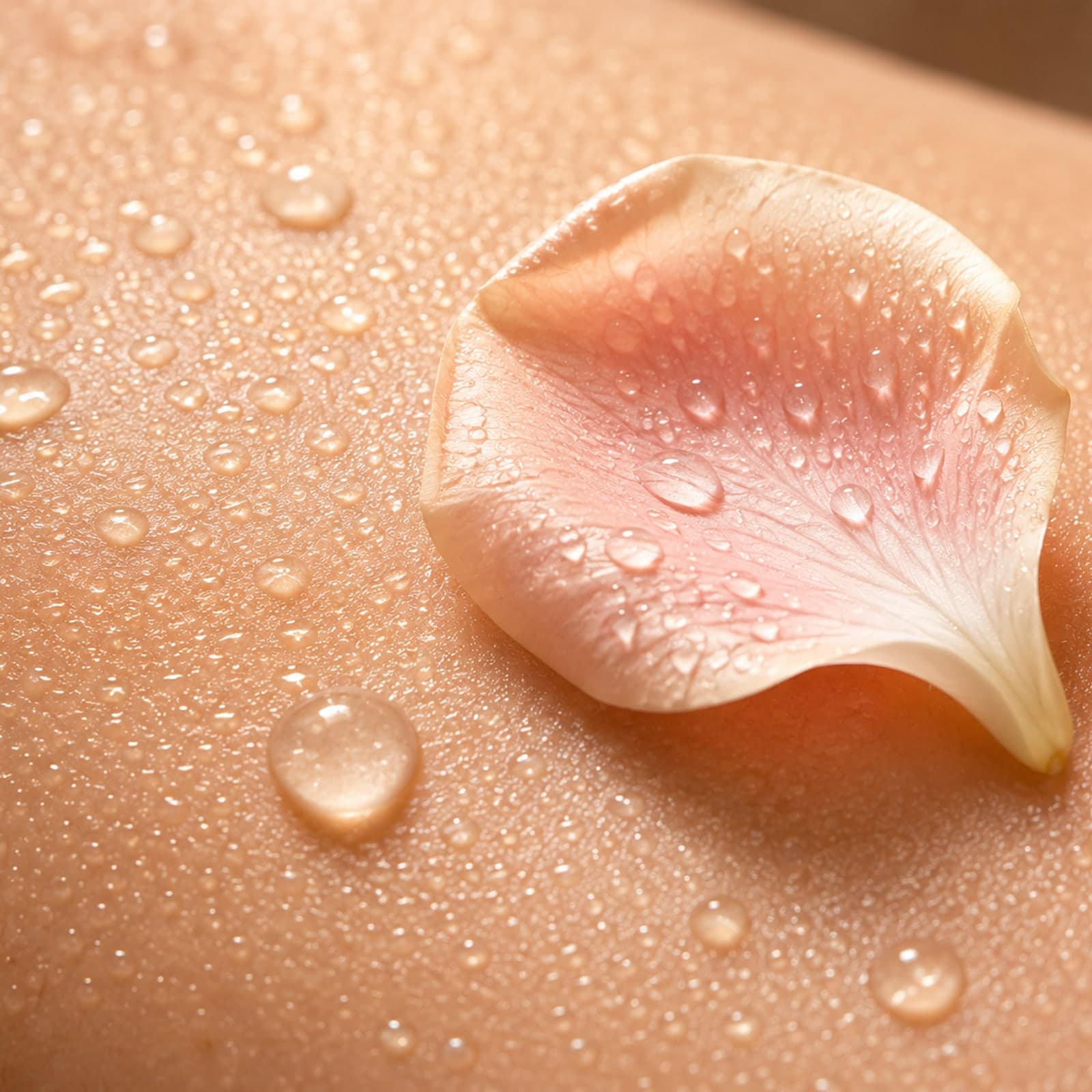 A close, tender detail of considered beauty care